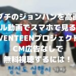 セブチのジョンハンを高画質フル動画でスマホで見る!デビュー前をCM広告なしで無料視聴するには!